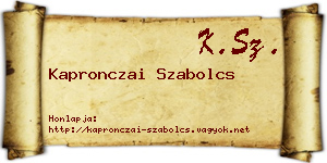 Kapronczai Szabolcs névjegykártya